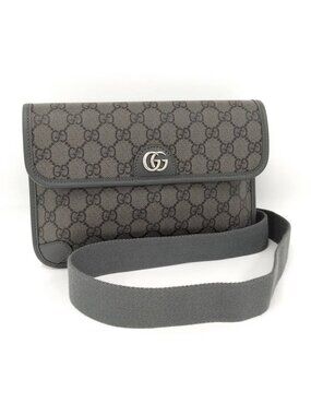 Gucci Belt Bag Ophidia GG Leather Gray